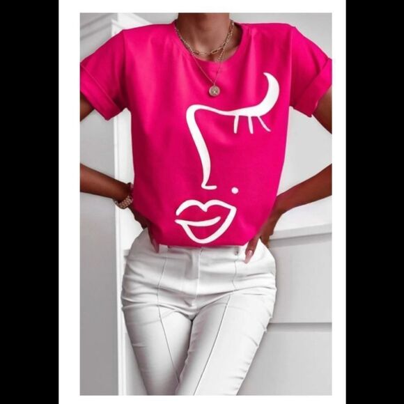 ABSTRACT PRINTED T-SHIRT - Picture 1 of 3